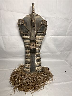 Songye Kifwebe Mask Leather Beard Congo   African Art