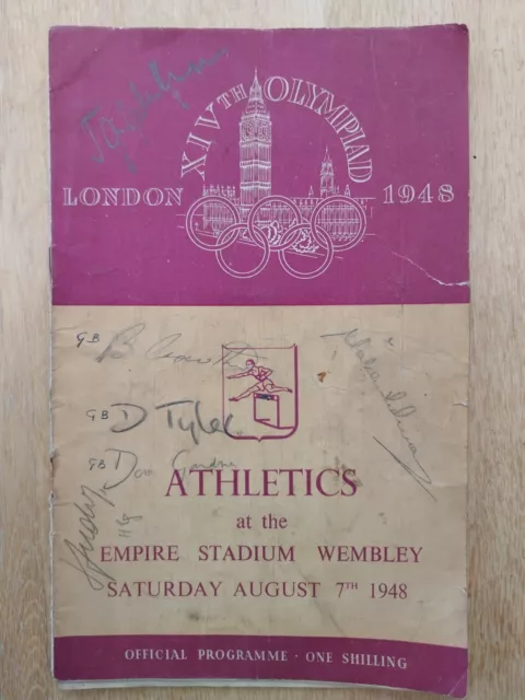 1948 Olympics Athletics Programme 7.8.48 - Signed