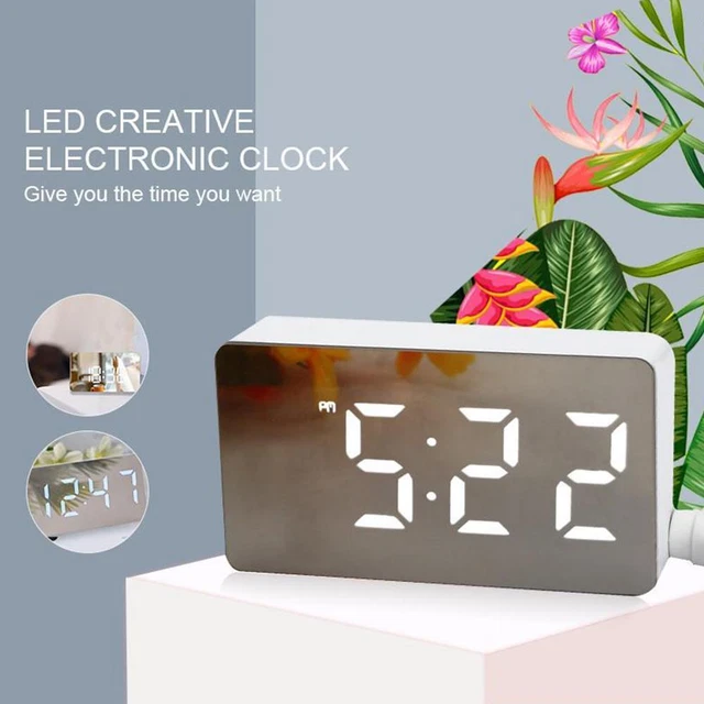 Digital LED Large Display Alarm Clocks USB/Battery Mirrors Operated new D F7S9