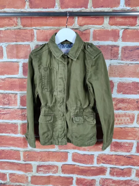 Girls Coat Age 6-7 Years Fatface Khaki Green Button Cargo Parka Jacket 122Cm