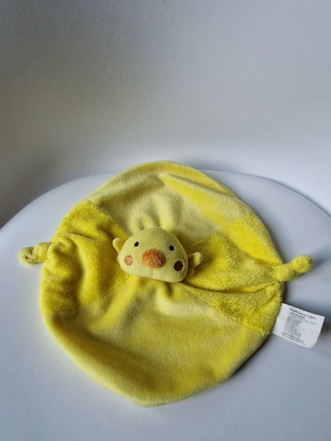 20- DOUDOU PLAT TCF TOUT COMPTE FAIT OISEAU poussin  jaune ROND 2 NOEUDS - TBE