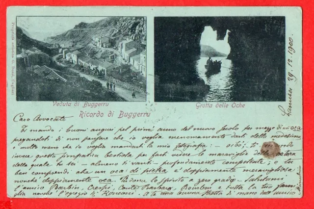 Buggerru - Veduta Del Paese E Grotta -Cagliari- Fp Vg 1900