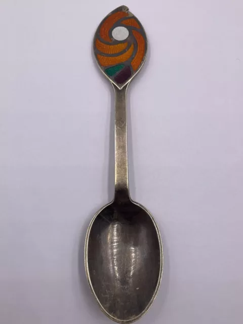 A. Michelson Sterling Silver Denmark Julen 1971 Enamel Spoon