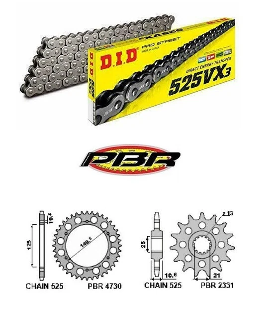 Set Übertragung Kette Zahnrad Ritzel DID Benelli 500 Trk 502 X 2018