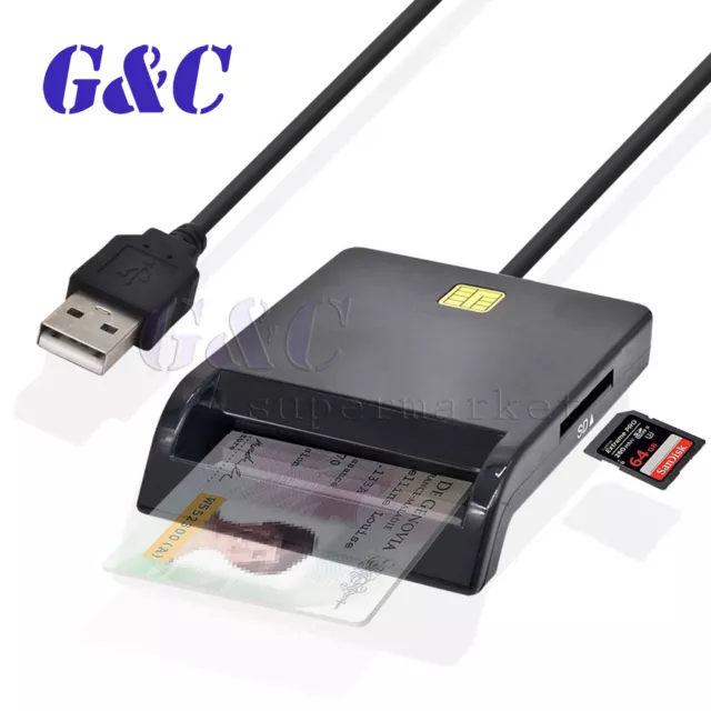 USB SIM Smart Card Reader For Bank Card IC/ID EMV SD TF MMC for Windows 7 8 10