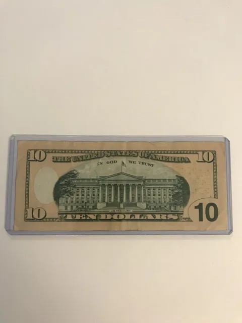 $10 Ten Dollar Bill US Currency NI 01111160 A Low Series 2017 2