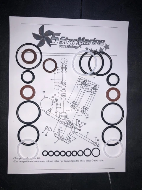 Trim & Tilt Seal Kit For Yamaha Outboards 115-225HP – 1997 & Up – Fits 3-Cylinder Models