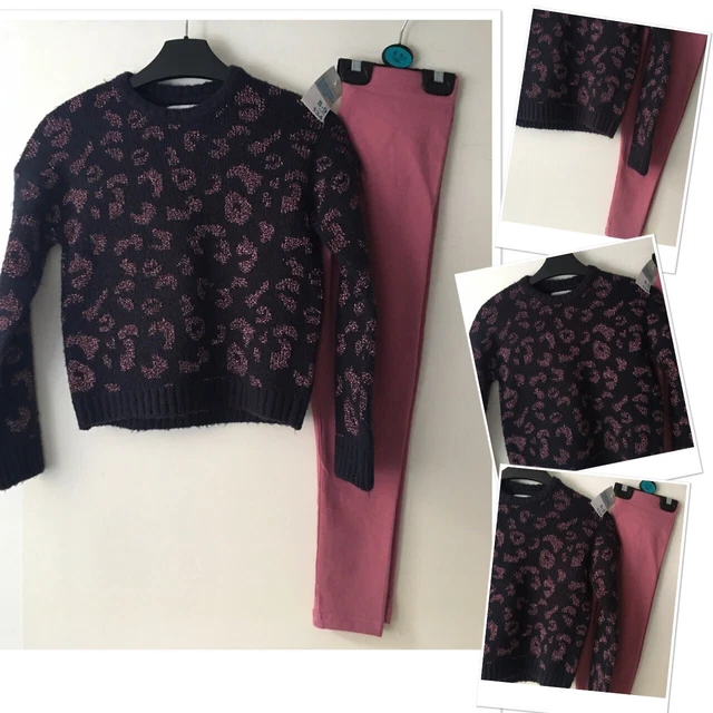 Prk soft leopard Shimmer jumper  exc u & new prk leggings 8-9 Years