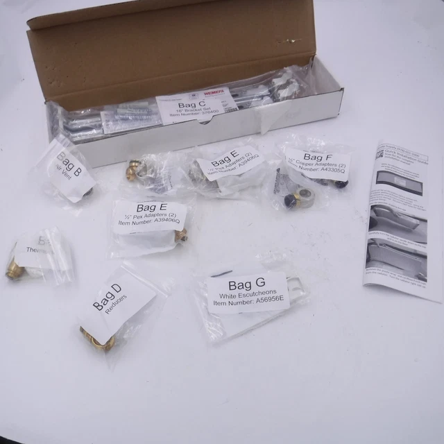 16" Pensotti Radiator Fitting Kit Includes Thermostatic Insert Vents Brackets