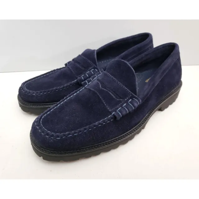 G.H. BASS & Co. Weejuns Larson Lug Loafer Navy Suede Mens Size 10 D ...