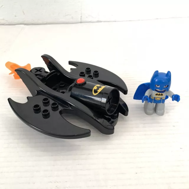 Lego Duplo Blue Batman Cape Mini Figure Batwing Vehicle with Flame