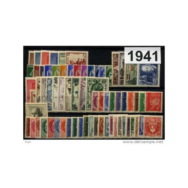 Frankreich: Jahrgang 1941 70 marken ** komplett, MNH Yvert et Tellier 470/537