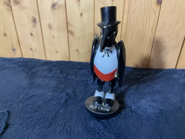 Vintage 9” Rocking OLD CROW BOURBON WHISKEY FIGURINE STATUE