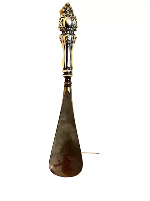 Antique silver  and steel shoe horn  . Birmingham 1897