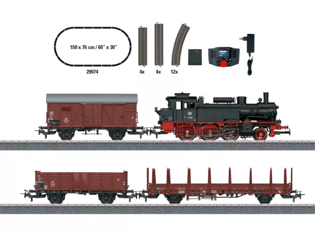 MARKLIN 29074 H0 Start set digitale: loco gruppo 74 + carri Om 12, Gr 20, Rlmms