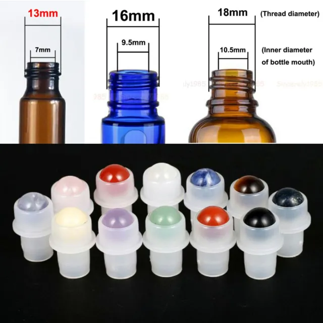 Chakra Gemstone Roller Balls GEM for 1/2/3/5/10ml Essential Oils Perfume Bottles