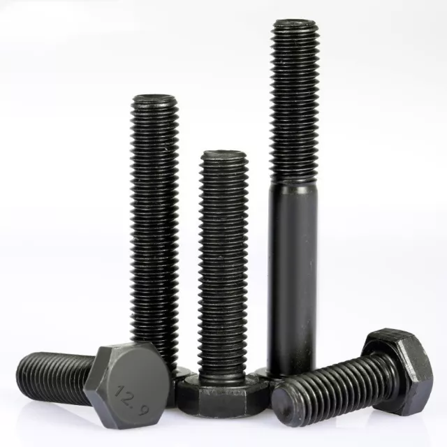 Tornillos hexagonales M6/M8/M10/M12/M14/M16 12.9 Tornillos de máquina acero negro