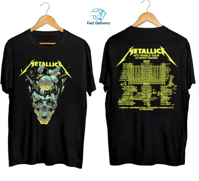 METALLICA SEASONS WORLD Tour TShirt 2024 2023 72 Metal Concert Music