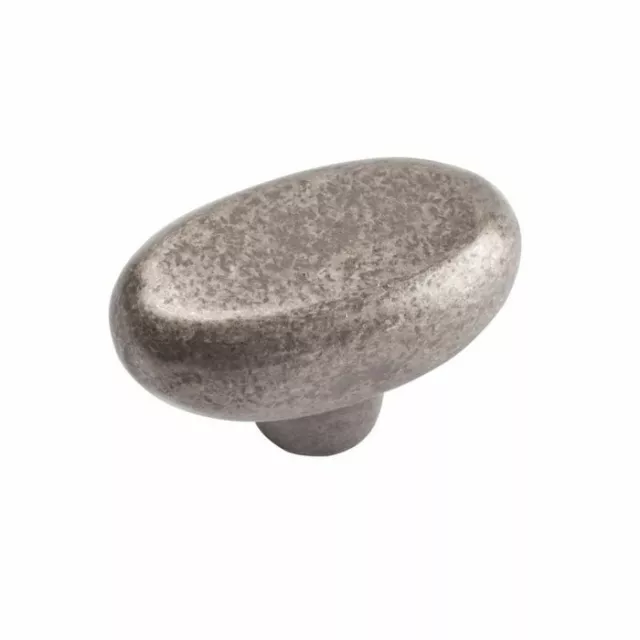 (Lot of 10) Atlas Homewares 332-P Distressed Oval Knob, Pewter
