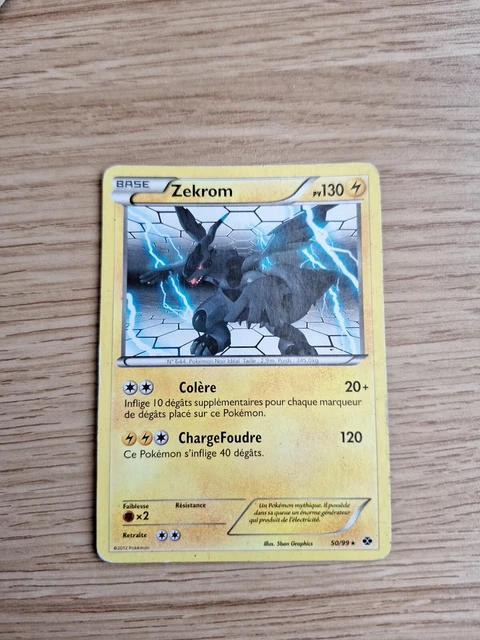 A63 Rare Carte POKEMON Zekrom 130 PV 50/99