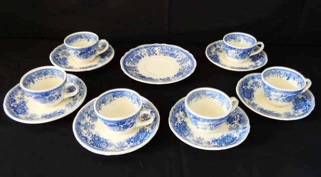 Villeroy & Boch Burgenland Blue Service à café 6 tasses et leurs sous-tasses