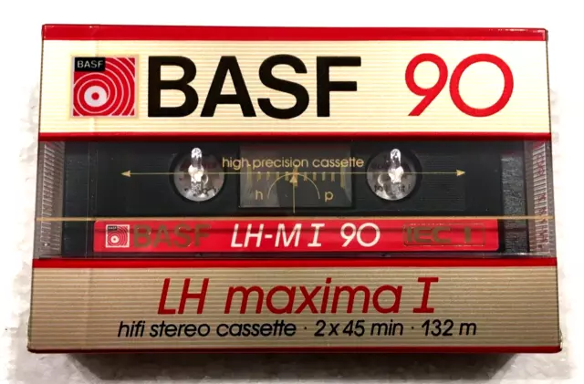 BASF LH maxima I 90 audio cassette blank tape sealed Made in Germany Type I