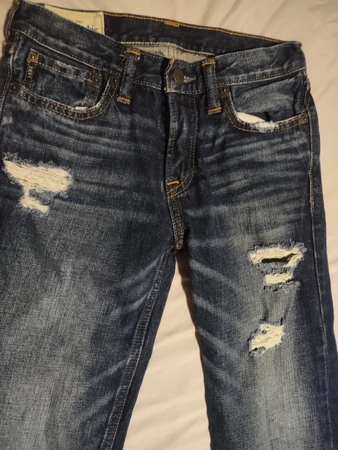 Abercrombie & Fitch Kids  - Slim Straight Jeans - Size 14 - Distressed - 26 x 27
