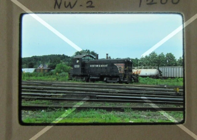Original '76 Kodachrome Photo Slide BM Boston Maine 1200 NW2 Mechanicville 39Q29