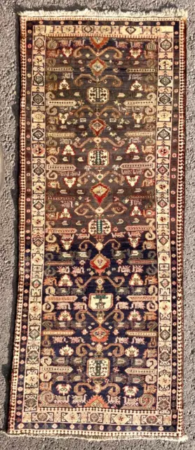 VINTAGE KUBA RUNNER, HAND MADE WOOL CAUCASIAN KAZAK RUG CARPET 9'2" x 3'7"