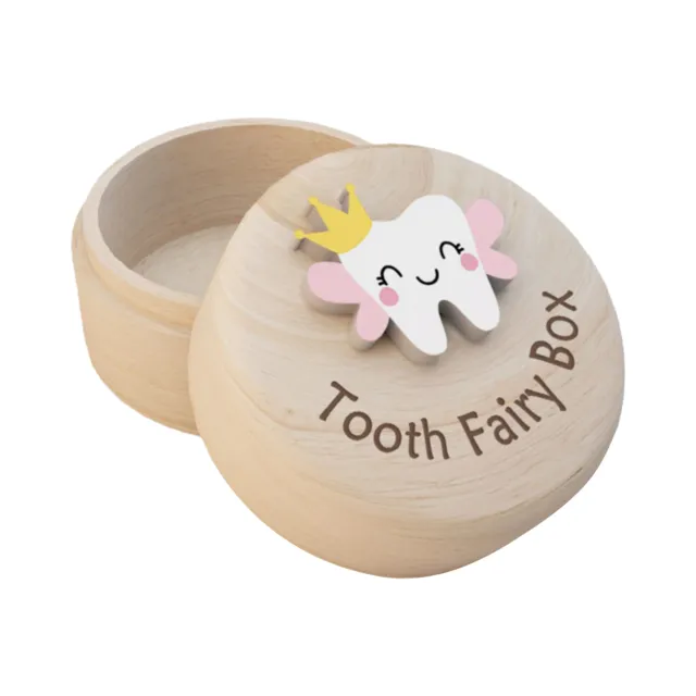 Meaningful Gifts Baby Lost Teeth Tooth Fairy Box Round Engraved Keepsake With 3D