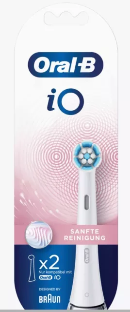 Braun Oral-B iO Sanfte Reinigung Aufsteckbürste - Weiß, 2 Stück