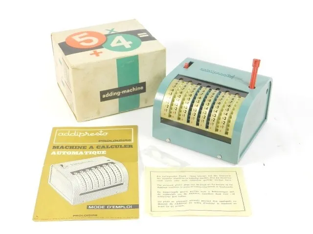 Antigua Calculadora Sumadora Addipresto Año 1950. Adding Machine Rechenmaschine