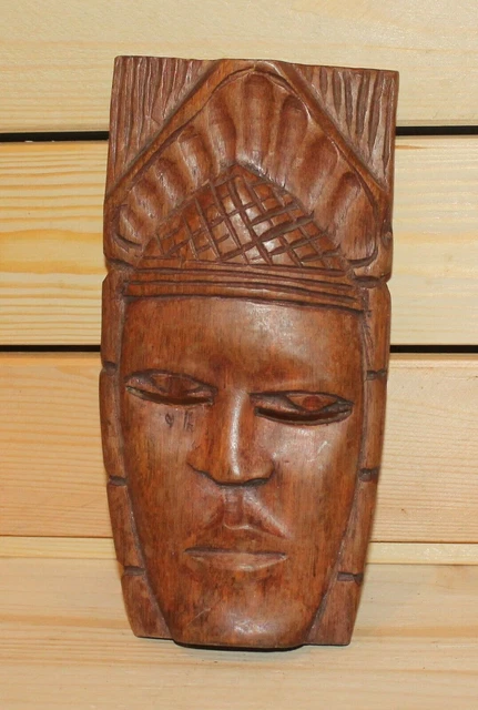 MASQUE MURAL VINTAGE africain en bois sculpté à la main Dan masque d