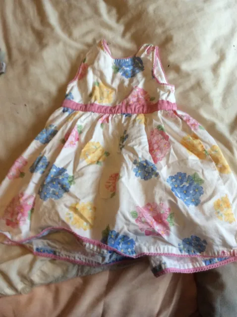 Jojo Maman Bebe Girls Floral Dress  Aged 6-12 Months