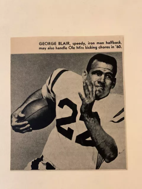 George Blair Ole Miss Rebels Mississippi 1960 Sands Football Pictorial Co Panel 1600 Picclick 