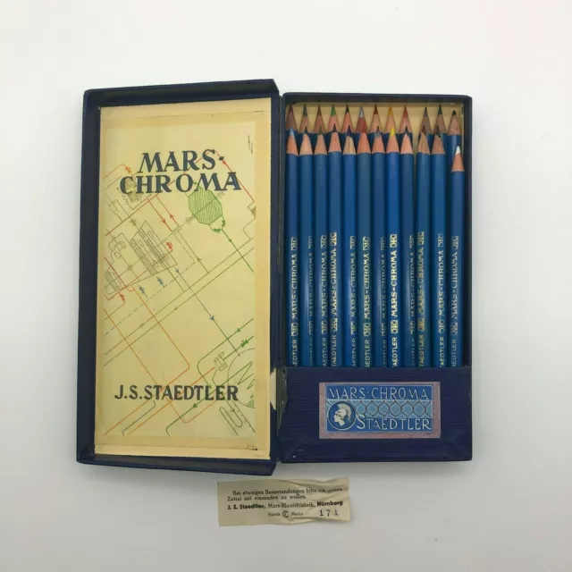 J.S.Staedtler Mars Chroma No2829 Bavaria Farbstifte Vintage 24 Stück in Box