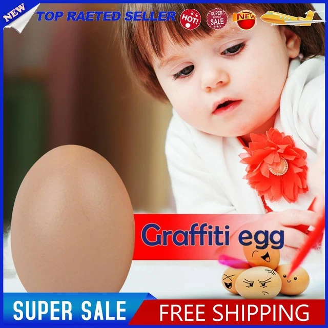 GRAFFITI FAKE PLASTIC Dummy Egg Model Joke Farm Chicken Nesting Hen