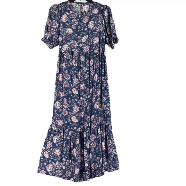 Gap Maternity Womens Dress Floral Maxi Size XS Long Flare Boho Prairie Rayon