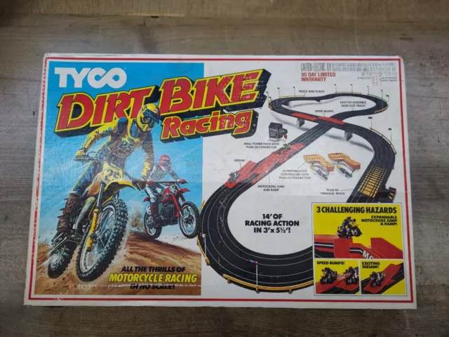 TYCO Slotcar Rennbahn - Dirt Bike Racing bespielt ohne Bikes ! - vintage - rar