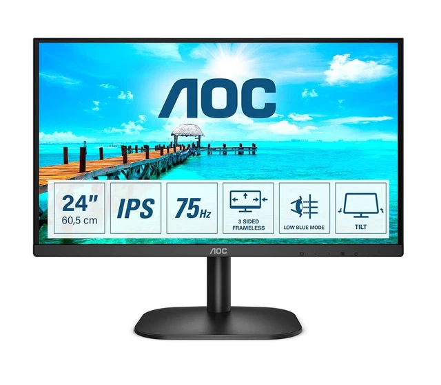 Aoc B2 24B2xh 23,8"" 1920 x 1080 Pixel Full HD IPS Panel 75Hz Bildwiederholfrequenz HDMI