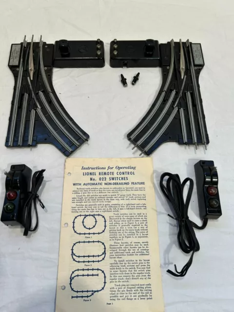 One Pair Lionel Remote Control No. 022 Switches  Set  Postwar