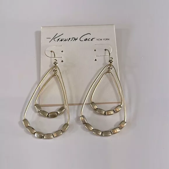 Kenneth Cole New York Gold Tone Teardrop Earrings NWT