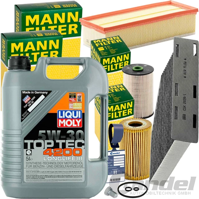 BOSCH FILTERSET+MANNOL 5W30 ÖL Passend Für 3.0 TDI A6 C7 A7 4G 204-326 PS