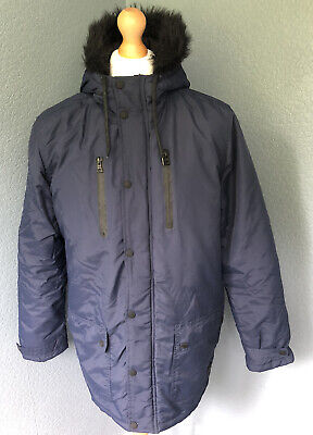 Tokyo Laundry Blue Full Zip Quilted Puffer Coat Jacket Adults Men’s Size Large L