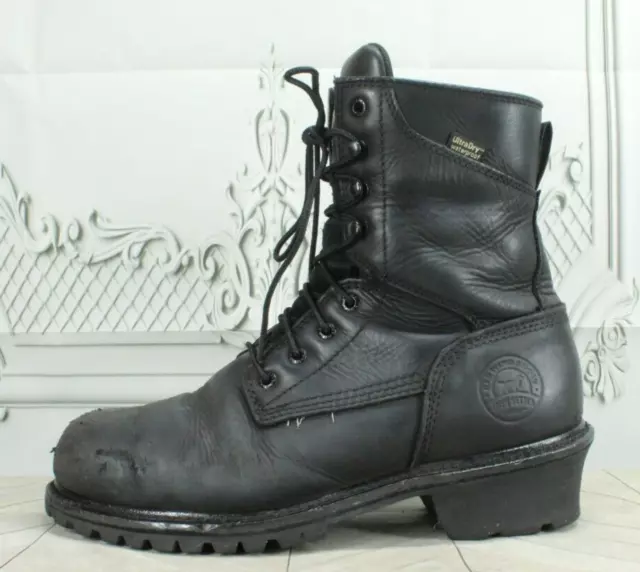 Red Wing Irish Setter Mens Black Leather Steel Toe Waterproof Working Boots 11 D