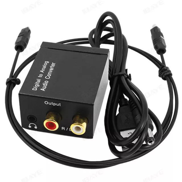 Optical Coaxial Toslink Digital to Analog Audio Converter Adapter RCA Klinke L/R