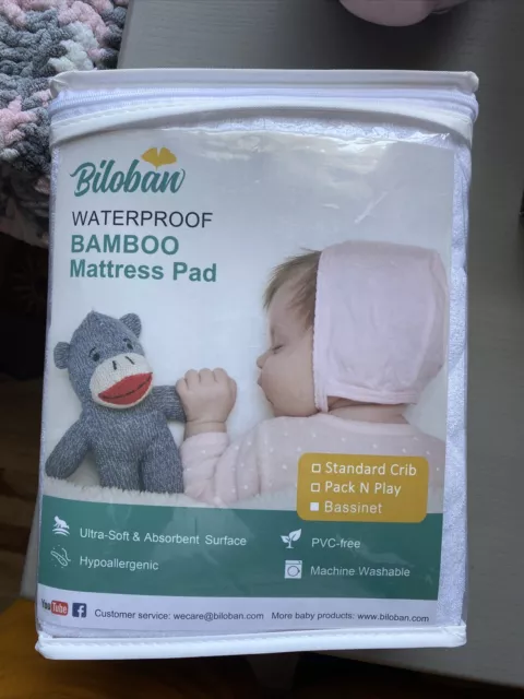 Waterproof Bassinet Mattress Pad Cover Bamboo Surface 2 Pack Multi-size Options