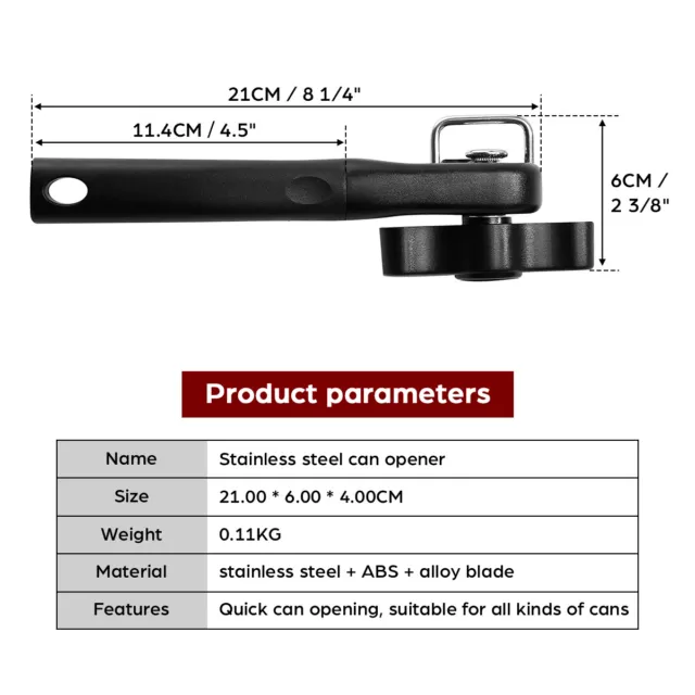 Stainless Ergonomic Steel Safety Side Cut Manual Can Tin Opener 2