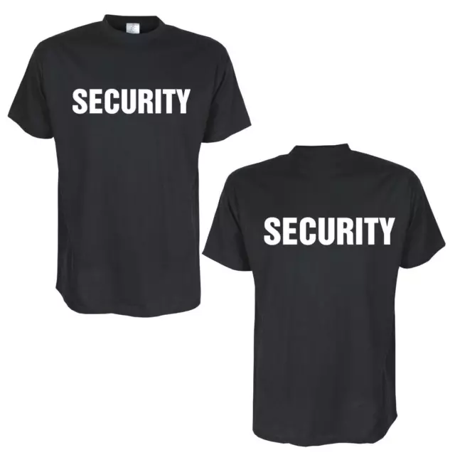 Security bedrucktes schwarzes T-Shirt Arbeitskleidung Beruf große Größen BL057