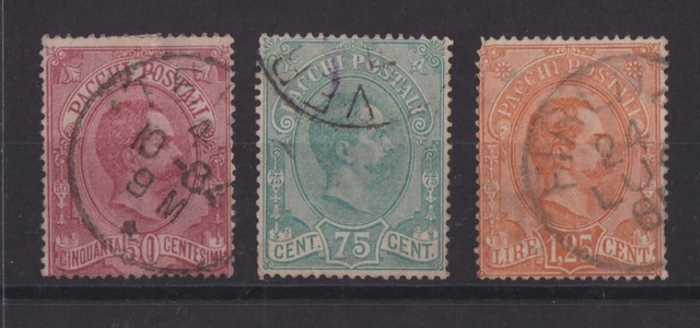 ITALIE: SERIE DE 3 TIMBRES COLIS POSTAUX OBLITERES N°3/5 Cote: 45,00€